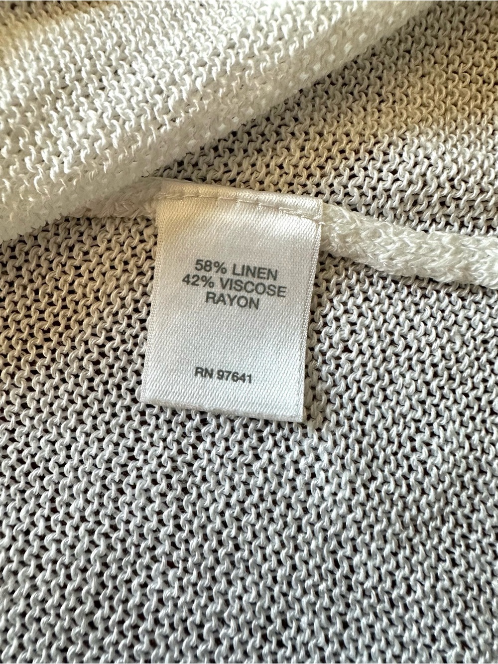 J.Jill Linen Blend Open Front Cardigan L Petite Ivory Longline - Picture 6 of 9